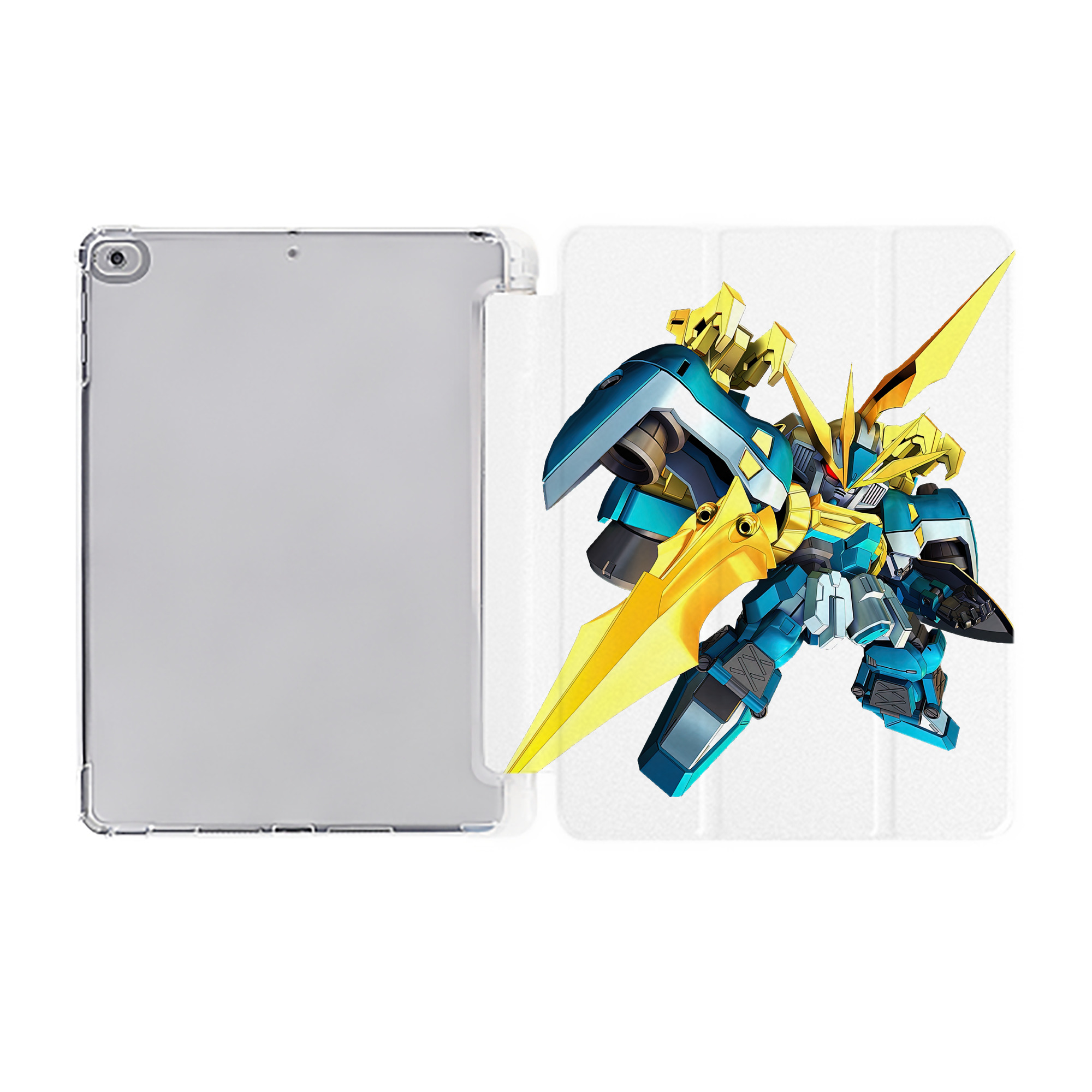 （画像用） 機動戦士ガンダム Mobile Suit Gundam IPad ケース ペン収納付き 三つ折りスタンド PUレザー×シリコン 対応機種9.5/10.5/10.9インチ